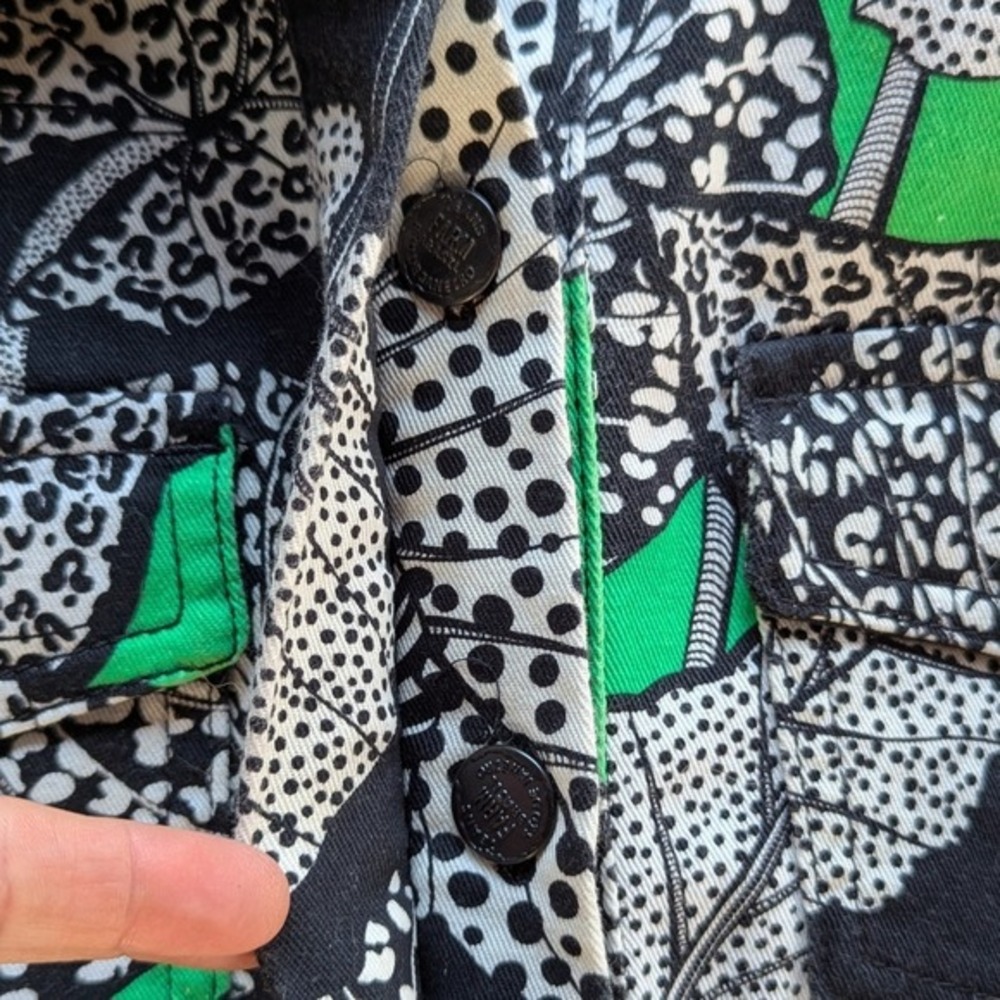 FARM Rio Black White and Green Printed Long-Sleeve Romper - Picture 8 of 11